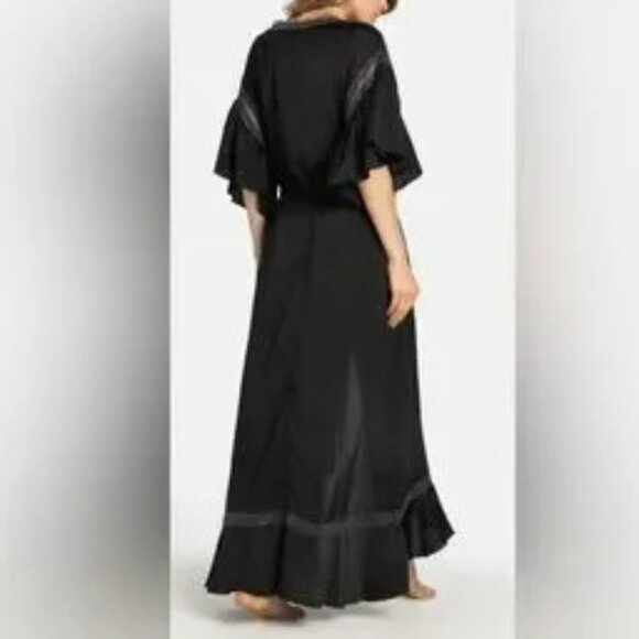 Host Pick! ❤️ Free People Moonbeams Lace Trim Satin Robe - Picture 5 of 9
